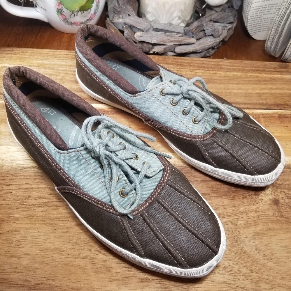 RARE Keds Brown & Teal Sneakers Sz 9